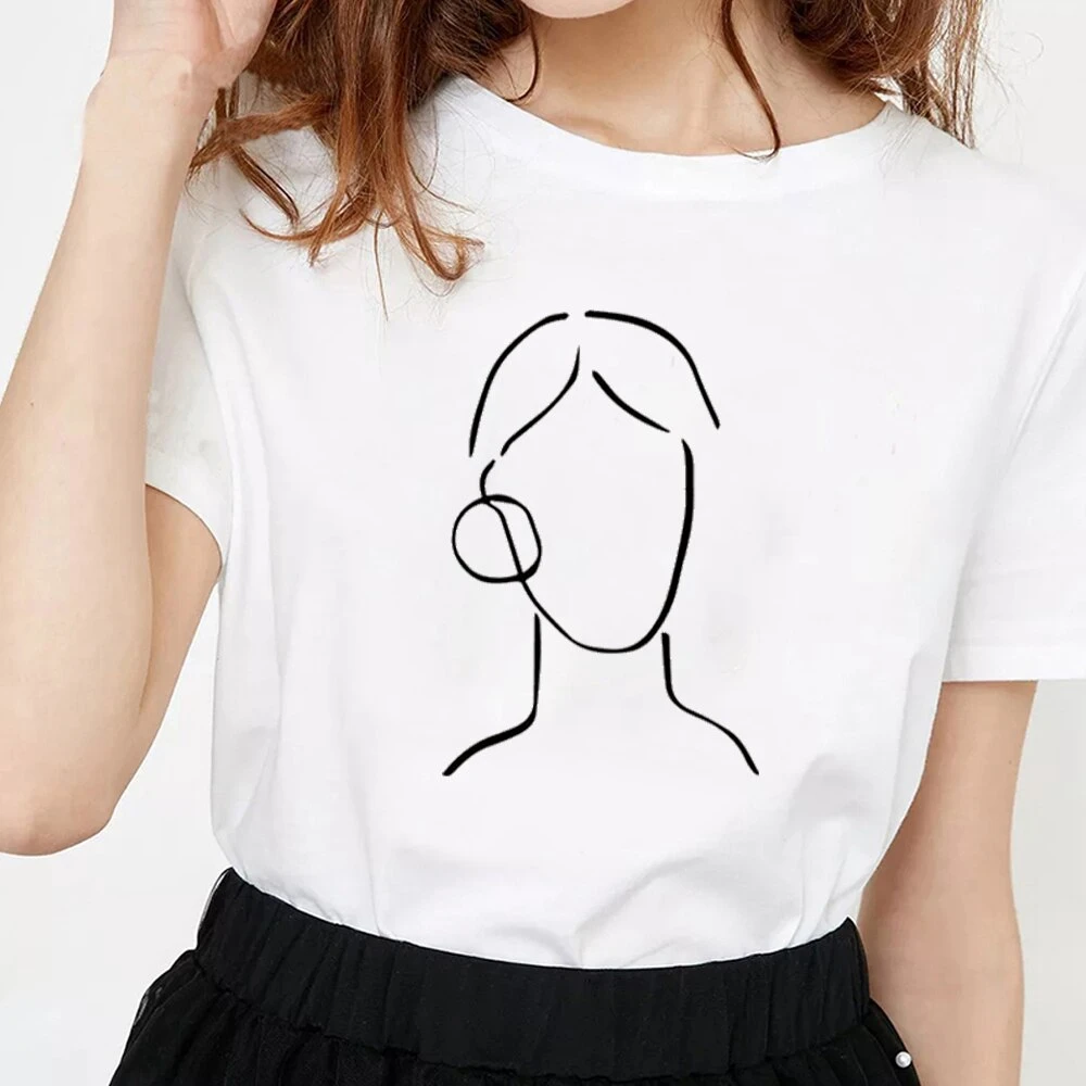 Vasaras T-krekls ir 2021. Stick skaitlis Drukas T Dāmas Harajuku Vienkāršu O-veida kakla Balts ar Īsām Piedurknēm Topi, Sieviešu t-veida, Lielizmēra
