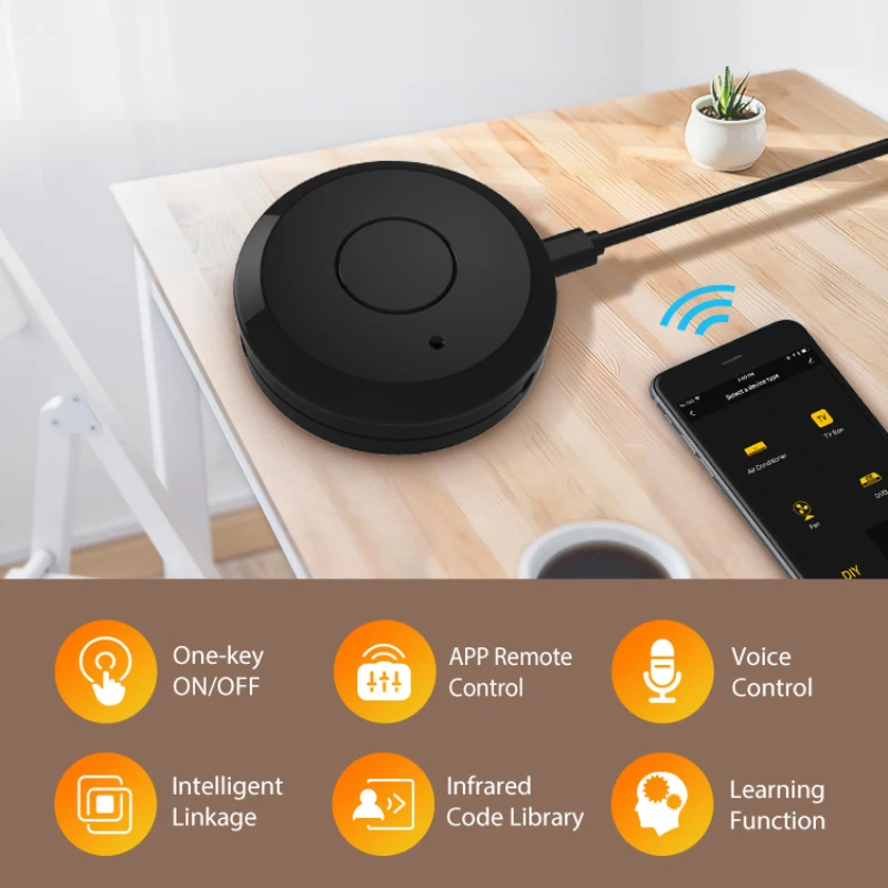 WiFi Smart IS Pārzinis Smart Home Blaster Infrasarkano savienojumu, Bezvadu Tālvadības pults, Izmantojot Tuya/SmartLife APP Ar Alexa, Google Home