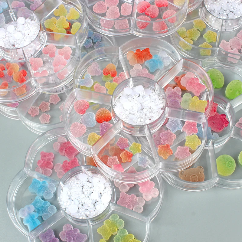 Jaunu paciņu Mākslīgā Mīkstās Konfektes Gradientu, krāsu 3D Nail Art Rotājumi Mīksto Saldumi Dizains, DIY Amatniecības Piederumi Materiāliem Accessorie