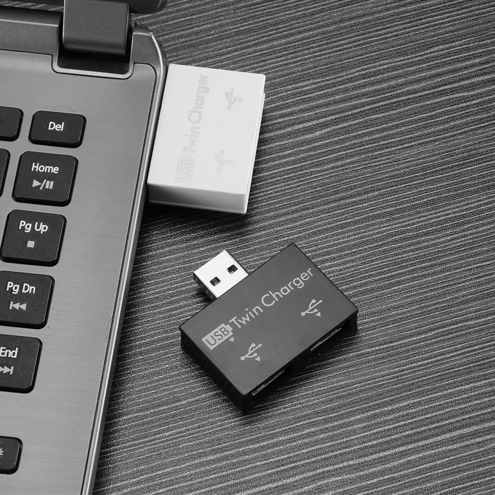 USB2.0 Vīriešu Dvīņu Lādētāju Dual 2 Portu USB Sadalītājs Hub Adapteris Converter Uzlādes USB Vadu Spraudni, Lai Portatīvo DATORU