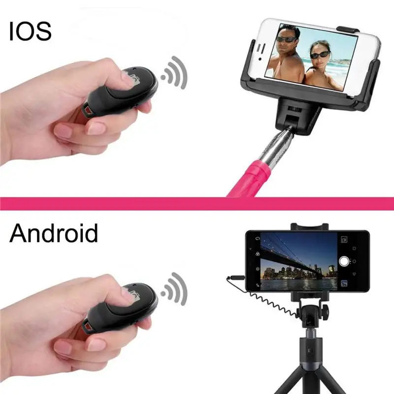 Mini Bluetooth saderīgu Tālvadības pults Pogu Bezvadu Taimera Stick Kameras Slēdža Tālrunis Selfie Ios / Android
