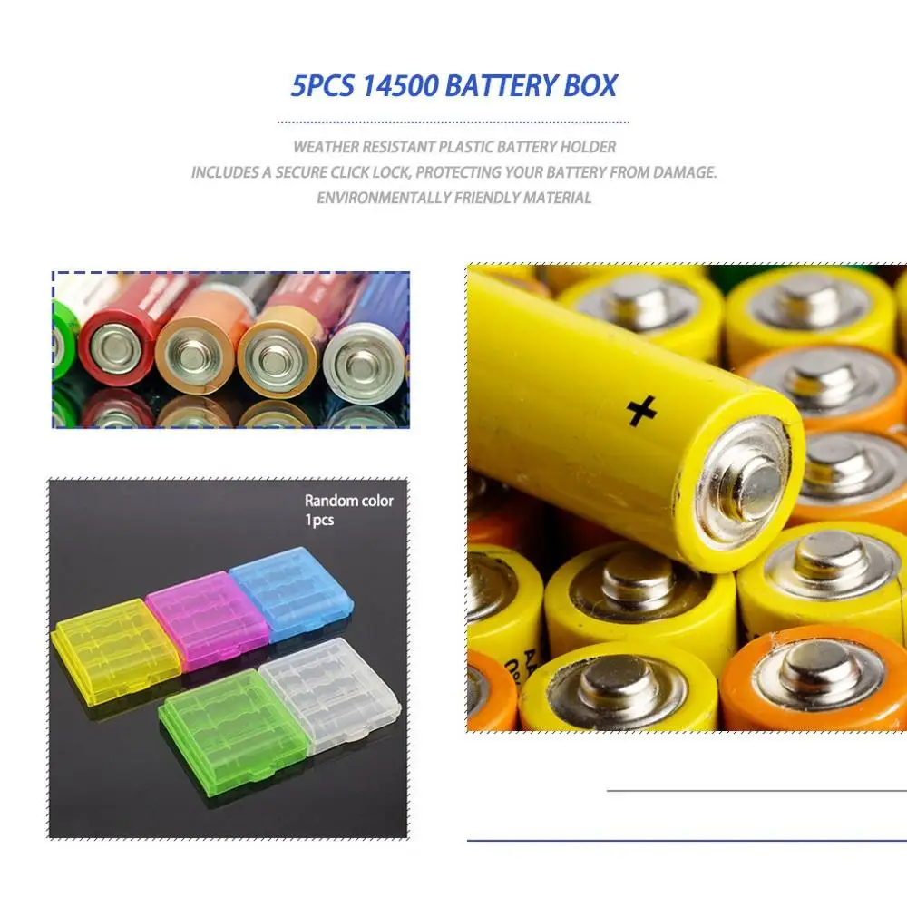 5gab/Iepak Coloful Baterijas Turētāju, Ja 4 AA AAA Cietās Plastmasas Uzglabāšanas Kastes Vāks Nr 5/Nr. 7Battery Krāsu Izlases