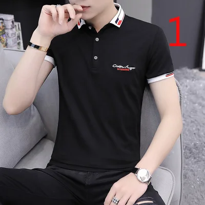 Vīriešu īsām piedurknēm t-krekls korejas slim kokvilnas t-krekls tendence 2020. gada vasaras, jaunas