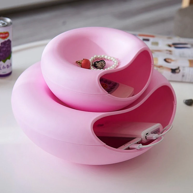 Slinks Snack Bowl Plastmasas Divslāņu Uzkodu Uzglabāšanas Kaste Bļoda Augļu Bļodā Un Mobilā Tālruņa Turētājs Chase Artefakts 4 Krāsas