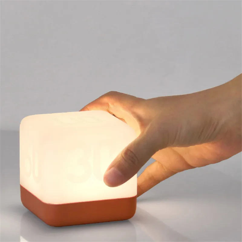 USB Nakts Gaismu Uzlādējams 4 Laika Režīmi, Divas Gaismas Intensitāte Portatīvo Mājas Apdare Cube LED Galda Lampas Ar On/Off