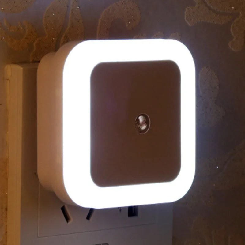 LED Nakts Gaisma Mini Kvadrātveida Gaismas Sensoru Vadība ES un ASV Plug Nightlight Lampas Bērnu Istabas, Guļamistabas Koridora Lampas