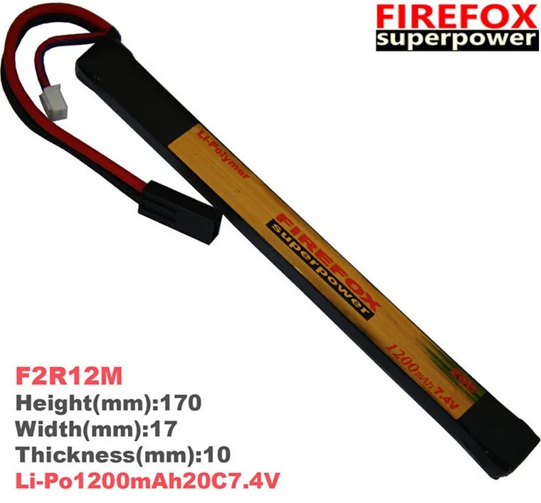 1gb Oriģinālā FireFox 7.4 V 1200mAh -20 ° C Li Po AEG Akumulatora 170mm x 17mm F2R12M Piliens kuģniecība