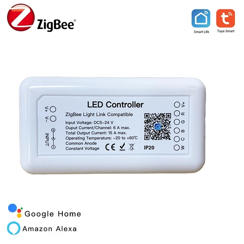 Tuya Zigbee 3.0 Smart LED Lentes RGB Kontrolieris + PKT Gaismas Reostats Slēdzis Smart Dzīves APP Kontroles Saderīgu Alexa, Google Home