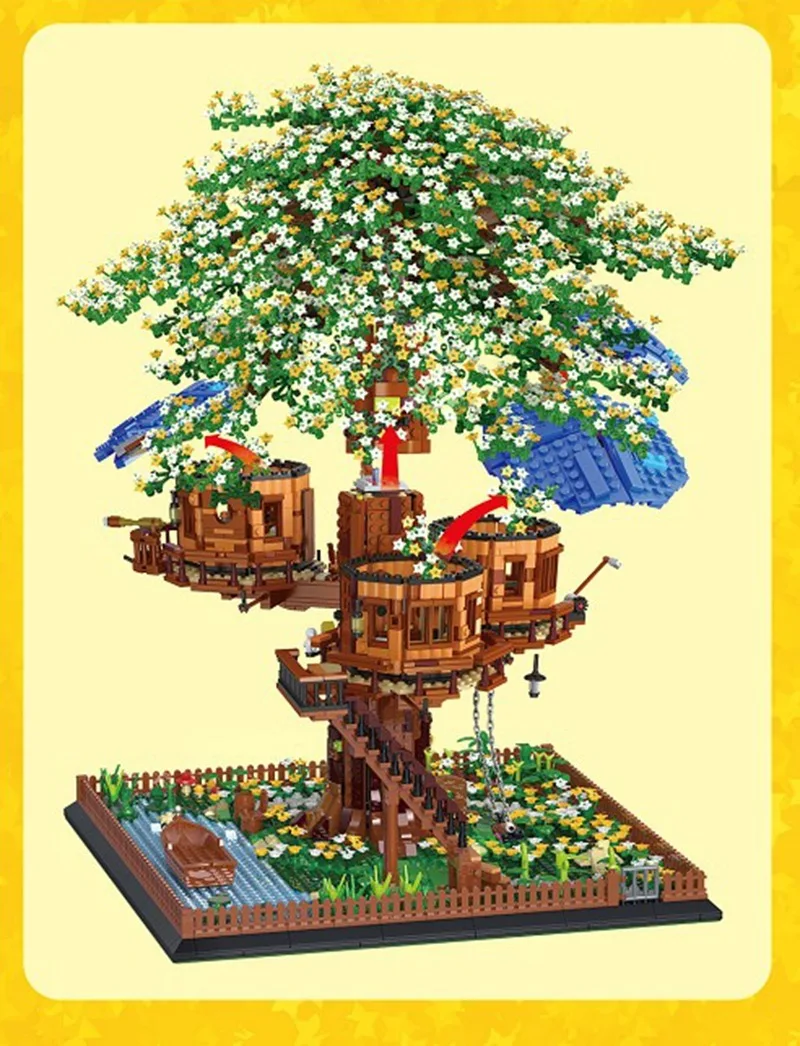 MORK 031004 Radītājs Sērijas Koka Mājas Modelis 8000pcs Celtniecības Bloki, Rotaļlietas, Ķieģeļu Dzimšanas dienu Kolekcija Dāvanas Bērniem Bērnu