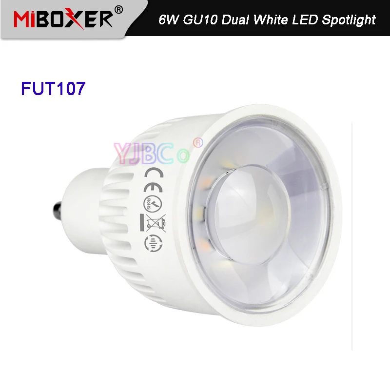 Miboxer Dual White GU10 6W LED Prožektoru gaismā FUT107 apgaismojuma regulēšanu, Krāsu temperatūras led Spuldzes lampas Guļamistabas Restorāna Pavārs telpas apgaismojumu