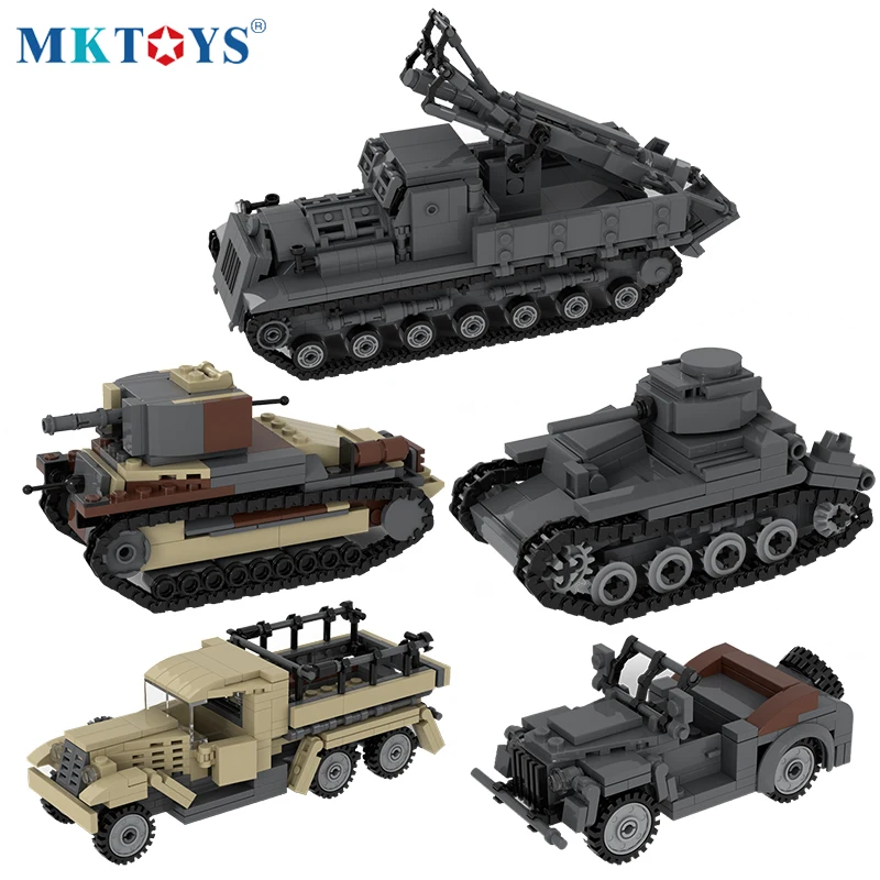 Militāro Pašgājējas Javas Ķieģeļi WW2 Gaismas Tvertne Bloki Kara Kravas Transportlīdzekļa Armijas KM Modelis ar Karavīra Bērniem Rotaļlietas