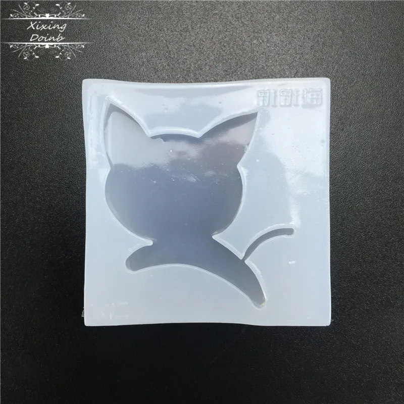 Spogulis kristāla piliens līmes pieņemšanas instruments DIY kaķis formas silikona veidnes kūka apdare rīku, sveķi, māla pelējuma