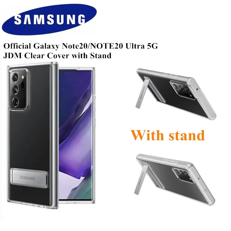 Oficiālais Oriģinālā Samsung Galaxy Note 20 5G Galaxy NOTE 20 Ultra 5G JDM Skaidrs Pastāvīgā Segtu ar Statīvu Pārredzama Atpakaļ Gadījumā