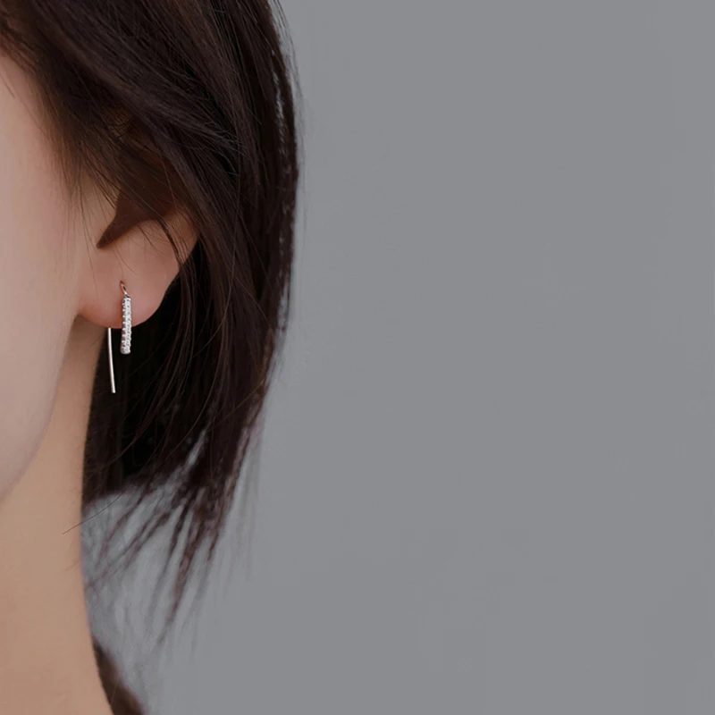 Minimālisma Gards U-formas Kubiskā Cirkonija 925 Sterling Sudraba auskariem Sievietēm korejas Modes Rotaslietas, Dāvanas