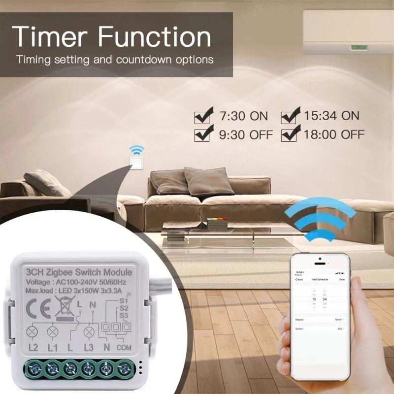 Tuya Zigbee Mini WiFi Smart Switch Modulis Ar Gudru Dzīves App 2 Veidu Kontroles, Smart Home Interruptor Darbu Ar Alexa, Google Home