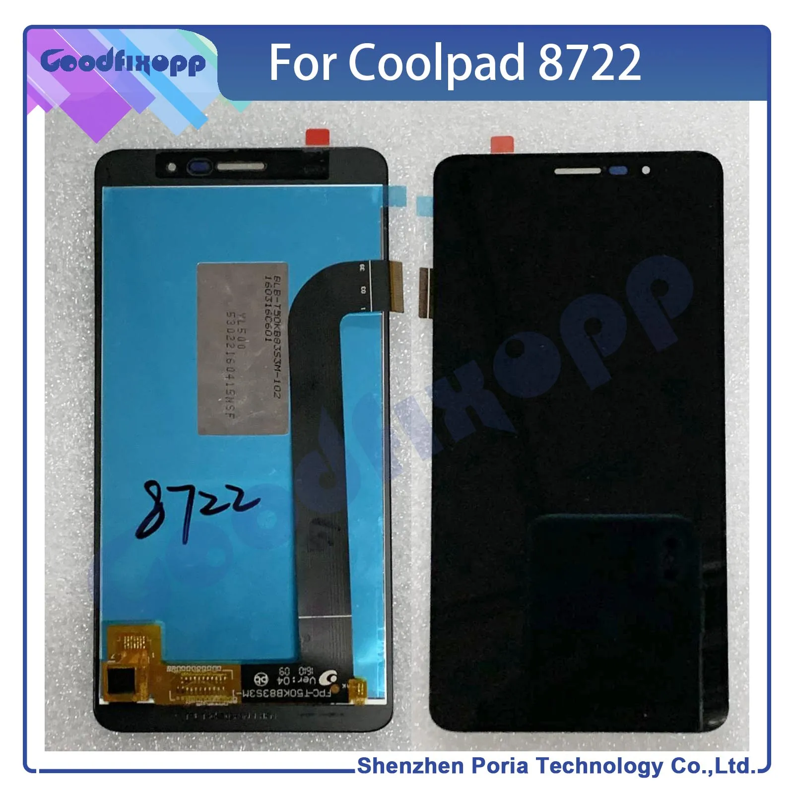 5.0 Collu Originale Par Coolpad 8722 LCD Displejs Sensoru Touch Screen Digitizer Montāža Testēti High Qual LCD skārienekrānu