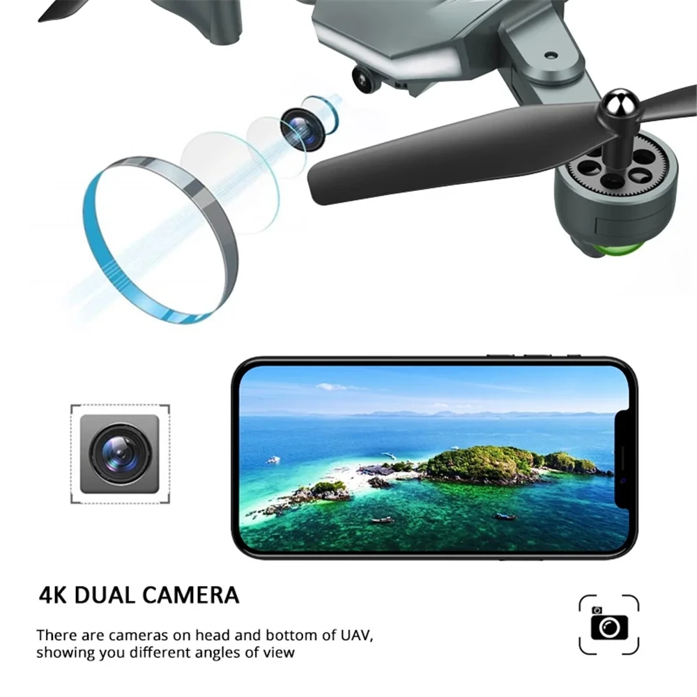 Visuo 4K Dual Camera XS816 RC Dūkoņa ar 50 Reizes Zoom WiFi FPV Optisko Plūsmu Quadcopter Salokāms Selfie Dron VS SG106 M70