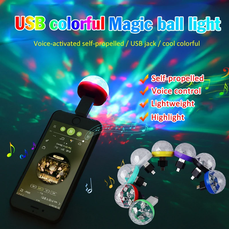 Auto Led Gaismām, Dekoratīvās Auto Lampas Auto Lampas USB Gaismas DJ RGB Mini Krāsains Mūzikas Skaņas indikators USB-C Apple Brīvdienu Puse Karaoke