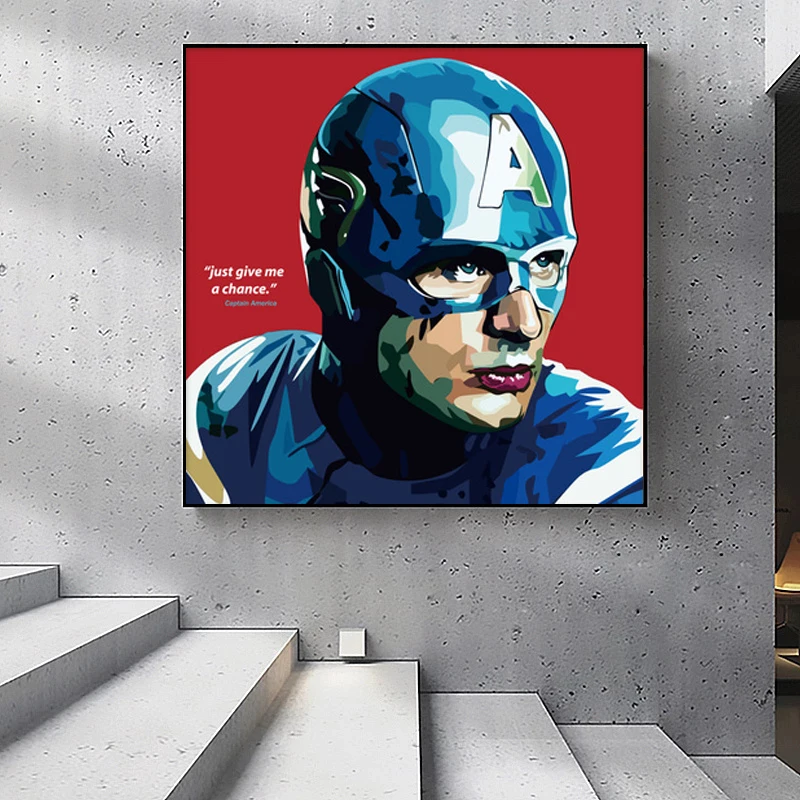 Pop Art Brīnums Plakāti Superheroes Druka Kanvas Glezna Captain America Sienas Mākslas Ainu, Bērnu Guļamistaba, Mājas Apdare