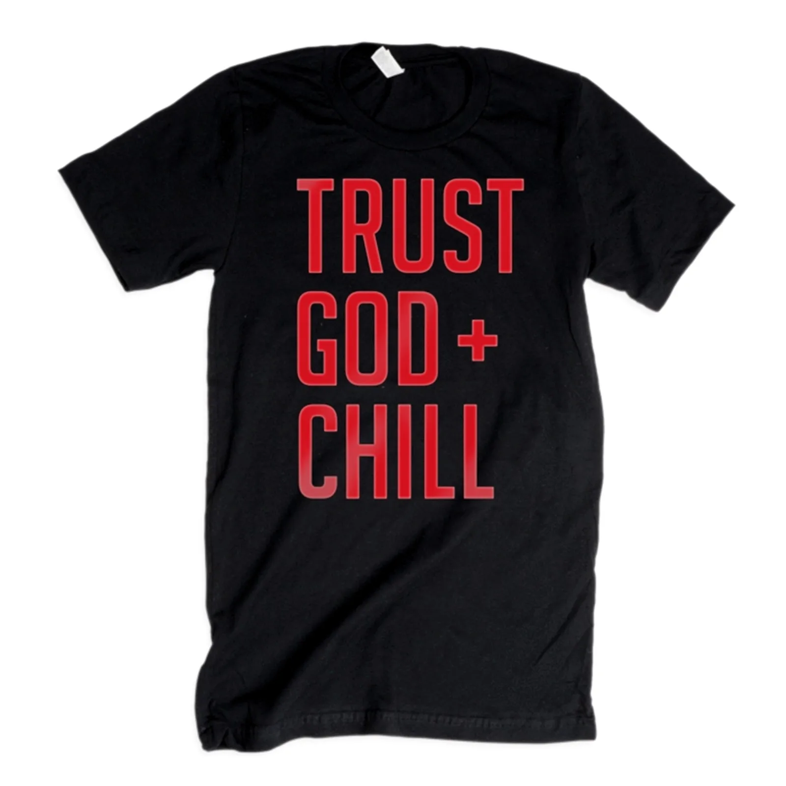 Uzticēties Dievam Chill Iespiesti Stabilu Top Īsām Piedurknēm T-krekls Sievietēm Vēstuli Izdrukāt Cieto Krāsu Apaļu Kakla Tops ar Īsām Piedurknēm T-krekls