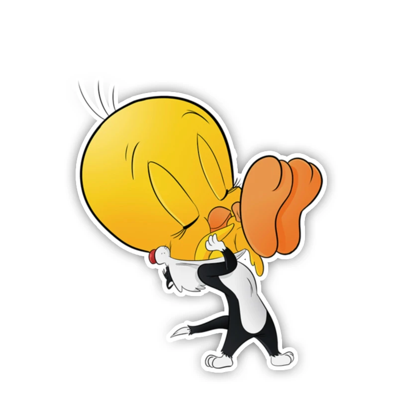 Karikatūra Gudrs Sylvester Tweety Smieklīgi Trušu Auto Uzlīme Automobiļi, Motocikli Ārējie Piederumi, Vinila Decals,13cm*10.2 cm