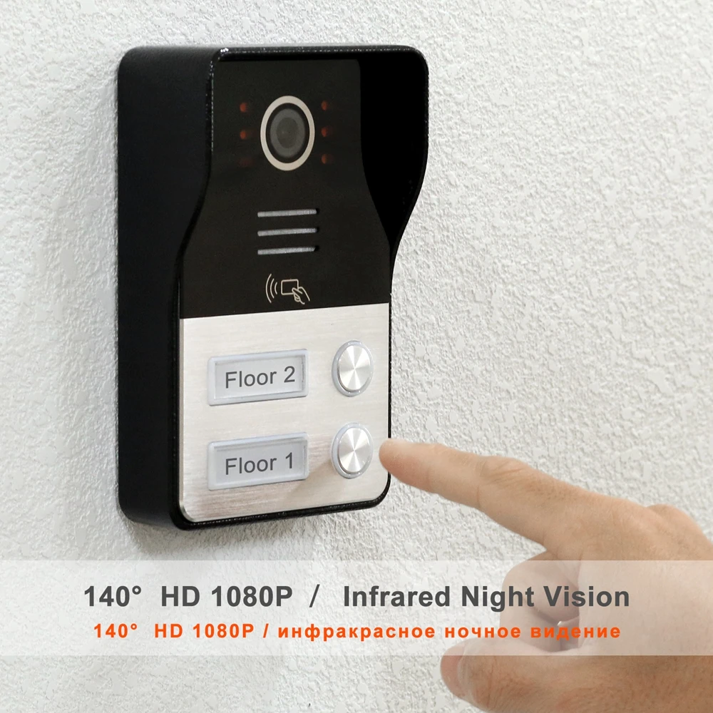 HomeFong Video Zvanu Panelis Dzīvoklis Multi Vienības RFID Durvju Fotokameras 1080P Infrasarkano Nakts Redzamības Mājas Piekļuves Kontroles Sistēmas