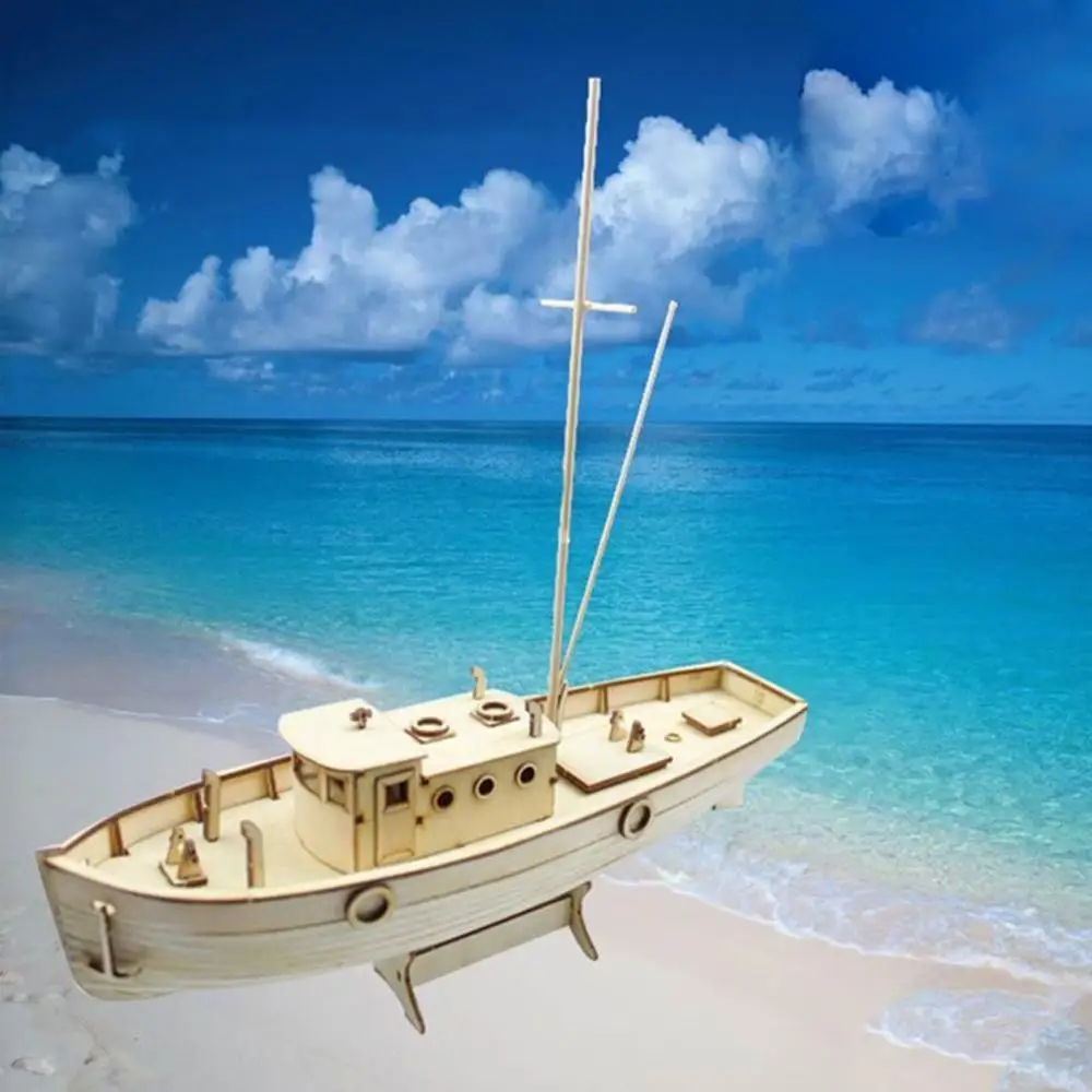 Kuģu Montāžas Modelis Diy Komplekti Koka Buru Laiva 1:50 Dāvanu Modeļa Rotaļlietu Zvejas Apdare, Koka Laivu Mēroga DIY Samontēti