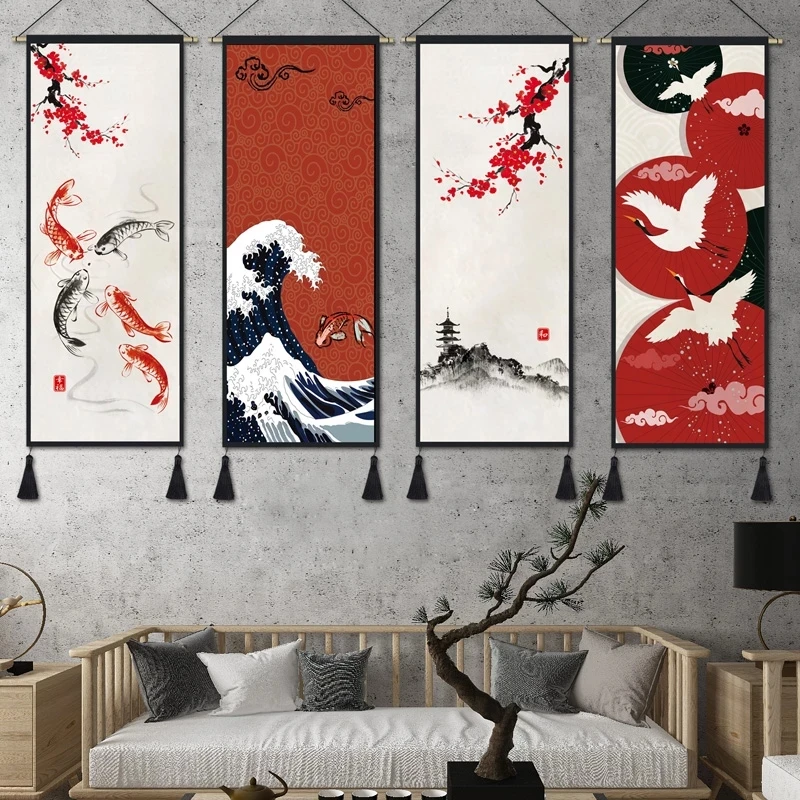 Japāņu Ukiyo Liels Vilnis, Ritiniet uz Glezniecības Mākslas Mājas Dekoru Kanvas Glezna uz Dzīvojamās Istabas Sienas Attēlu Plakātu Drukāšana