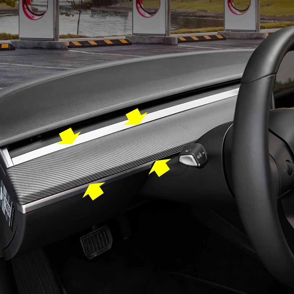 Model3 2017. - 2021. Gadam Automašīnas Paneļa, Paneļa Wrap Cover Apdari Par Tesla Model 3 Auto Accessorie Interjera Uzlīmes Car Styling Panelis Lentes