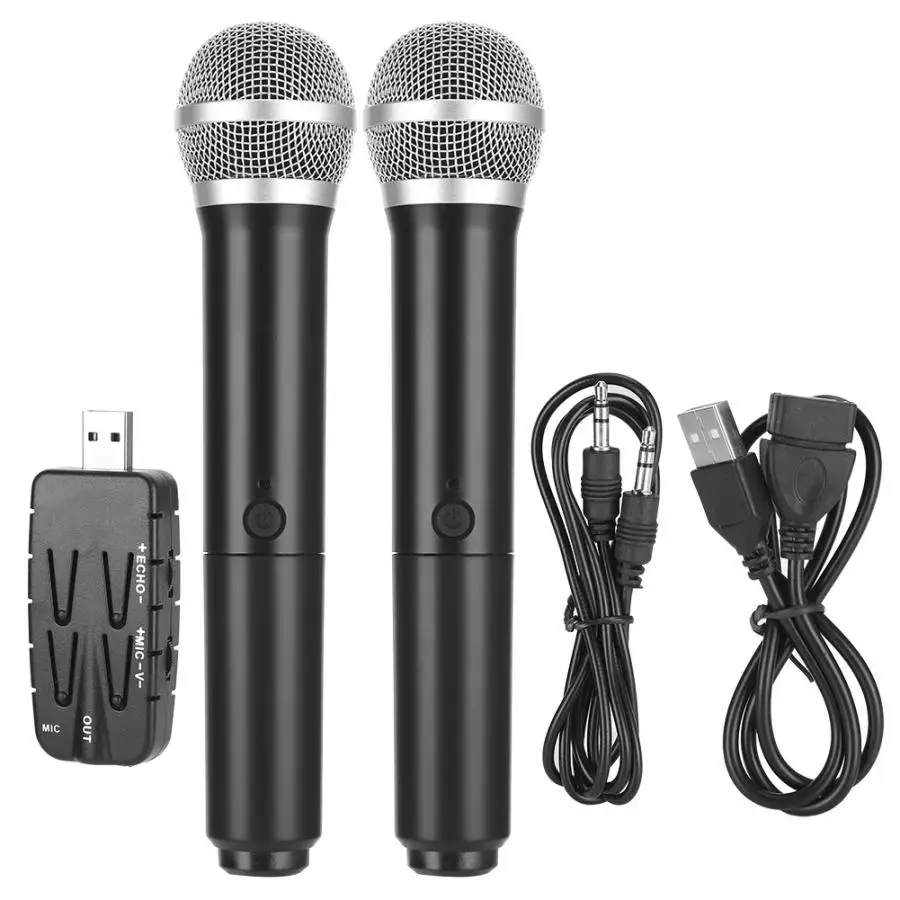 Mikrofons 2 Mikrofons ar 1 Uztvērējs Komplekts USB 3.0 Desktop, Klēpjdatoru Piederums TV / Audio / Datoru microfono inalambrico