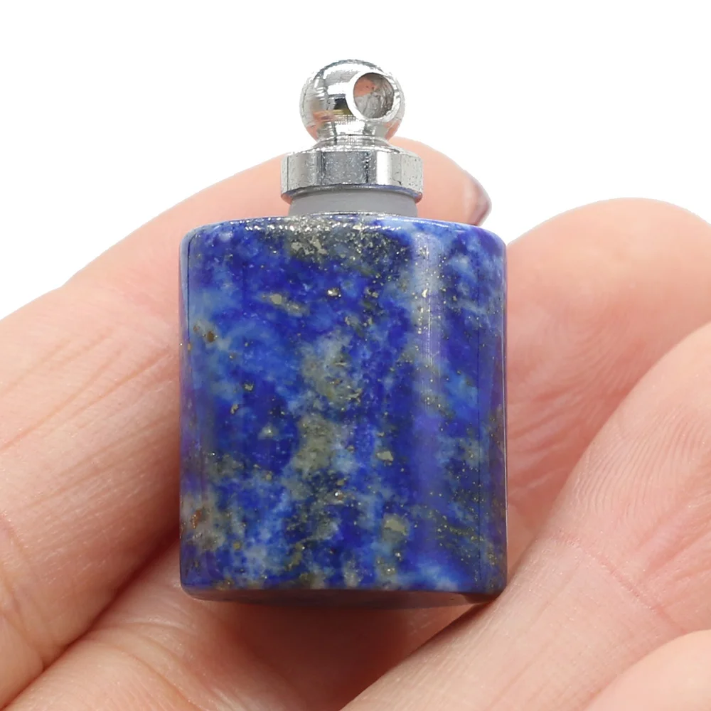Dabīgā Akmens Lapis lazuli Amethysts Kulons Kristāla Piekariņi Smaržu Pudeli, lai Padarītu DIY Kaklarota Rotaslietas Dāvanu