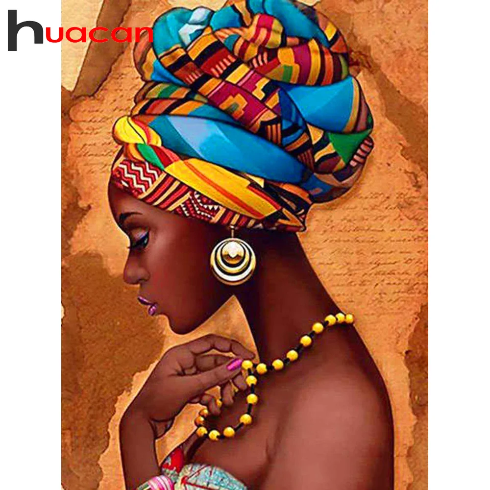 Huacan 5D DIY Dimanta Krāsošana Pilnu Kvadrātveida/apaļa Sieviete Dimanta Izšuvumi Mozaīkas Portrets Roku darbs Dāvanu Sienas Māksla