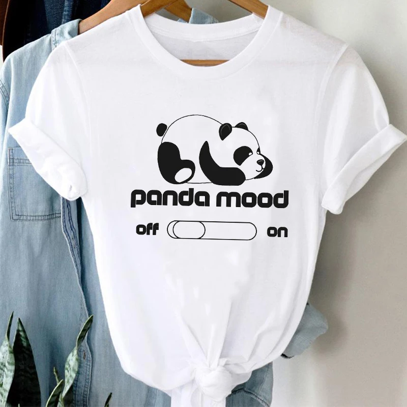 Lady Drukāt Meitene Tee T-ShirtT-krekli, Sieviešu 90s Cartoo Panda Smieklīgi Cute Dzīvnieku Valentīna Modes Apģērbu Stilīgs T Augšu