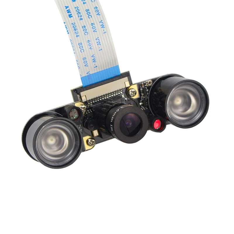 5MP Kameras Fokusa Regulēšana Nakts Redzamības Kamera + INFRASARKANO staru Sensoru, Gaismas + Turētājs Aveņu Pi 4 Modelis B/3B+/3B/Nulles