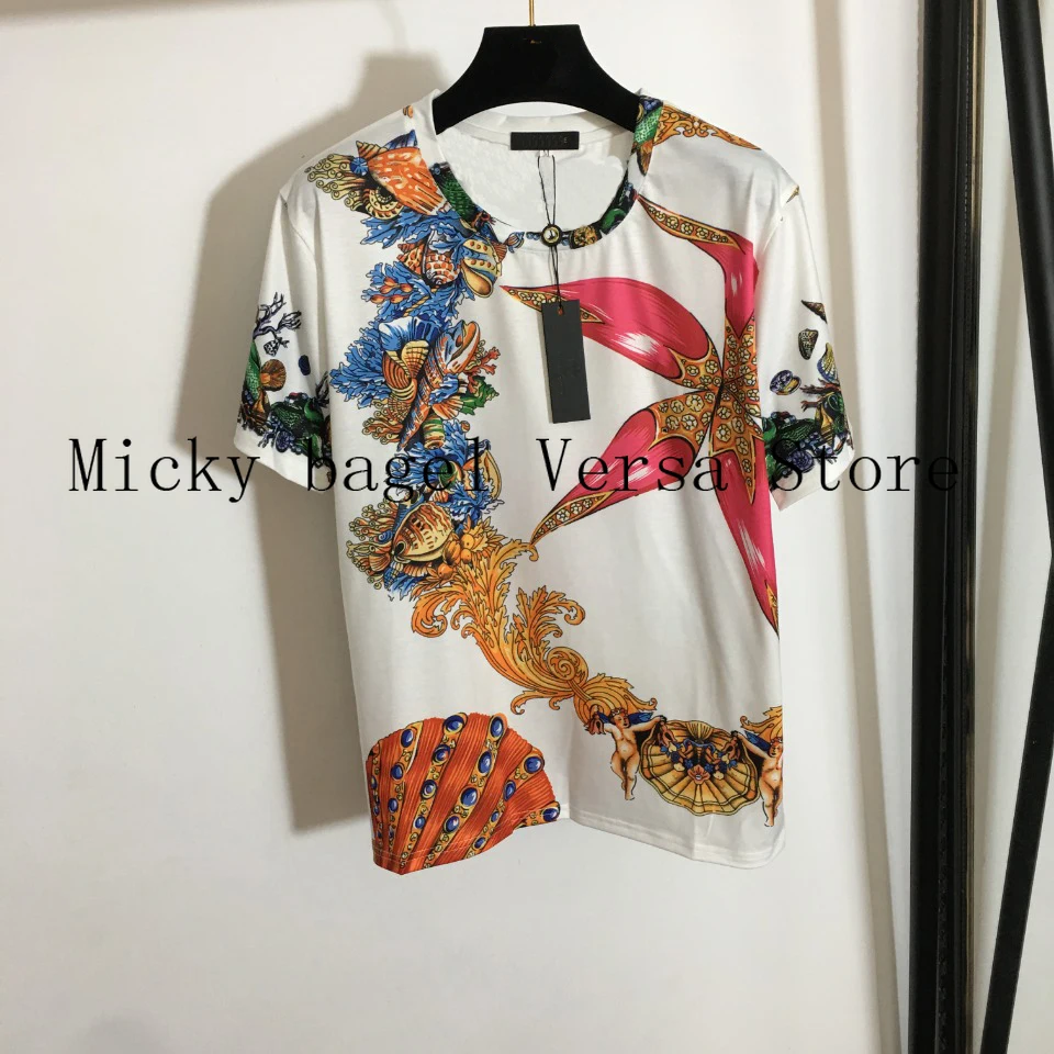 21 luksusa zīmolu čaumalas, jūras zvaigzne drukāšanas modes sieviešu uzvalks apaļu kakla īsām piedurknēm T-krekls + augsta vidukļa elastīgās kroku svārki