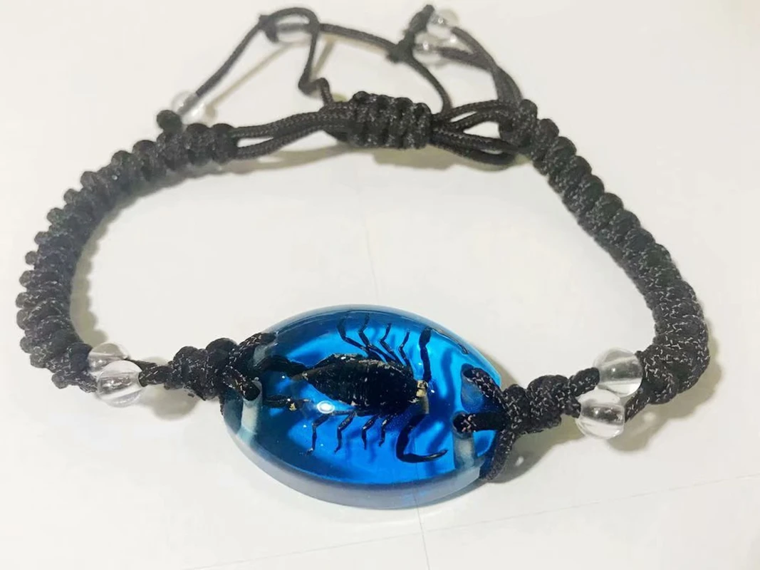 10 gab. zilā krāsā rokassprādzi piederumi Nekustamā melno skorpionu vīriešu rotaslietām Īpašu dāvanu uz rokas