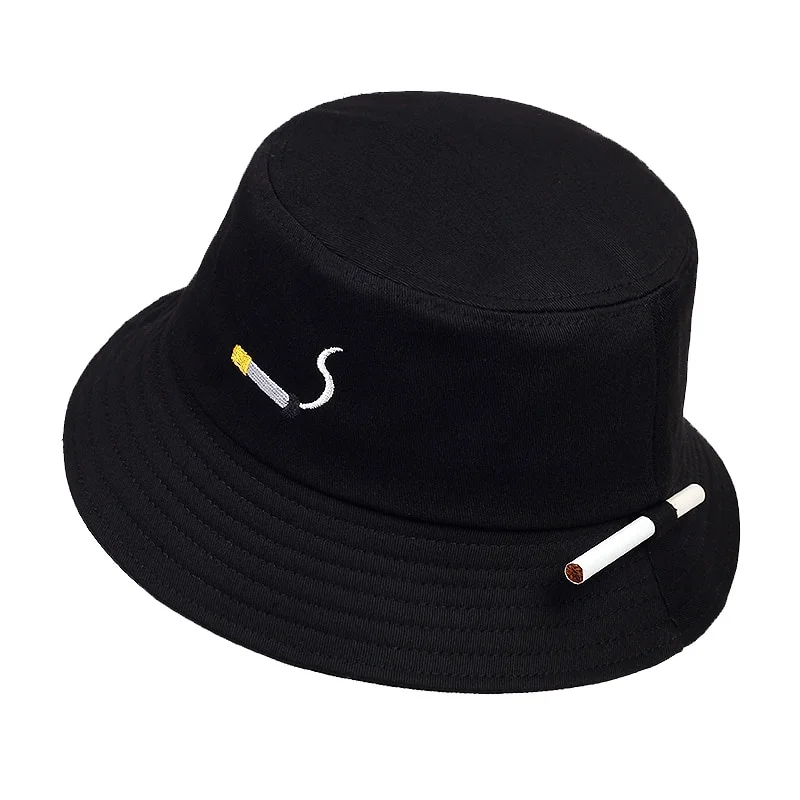Jauno Modes Panama Mens Zvejas Cepuri Dūmi Izšuvumi Pop Spaini Cepures Sievietēm ielu hip hop Zvejnieka Cepure Harajuku spaini Cepures