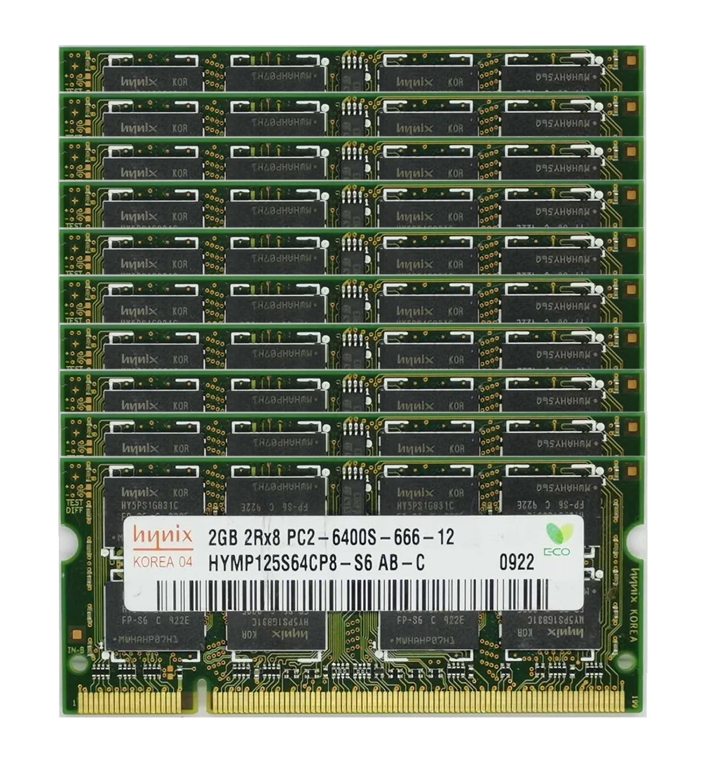 10pcs daudz 2GB PC2-6400S DDR2 800MHz 200pin 1.8 V SO-DIMM, ko Izmanto Vairumtirdzniecības RAM Klēpjdatoru Atmiņa