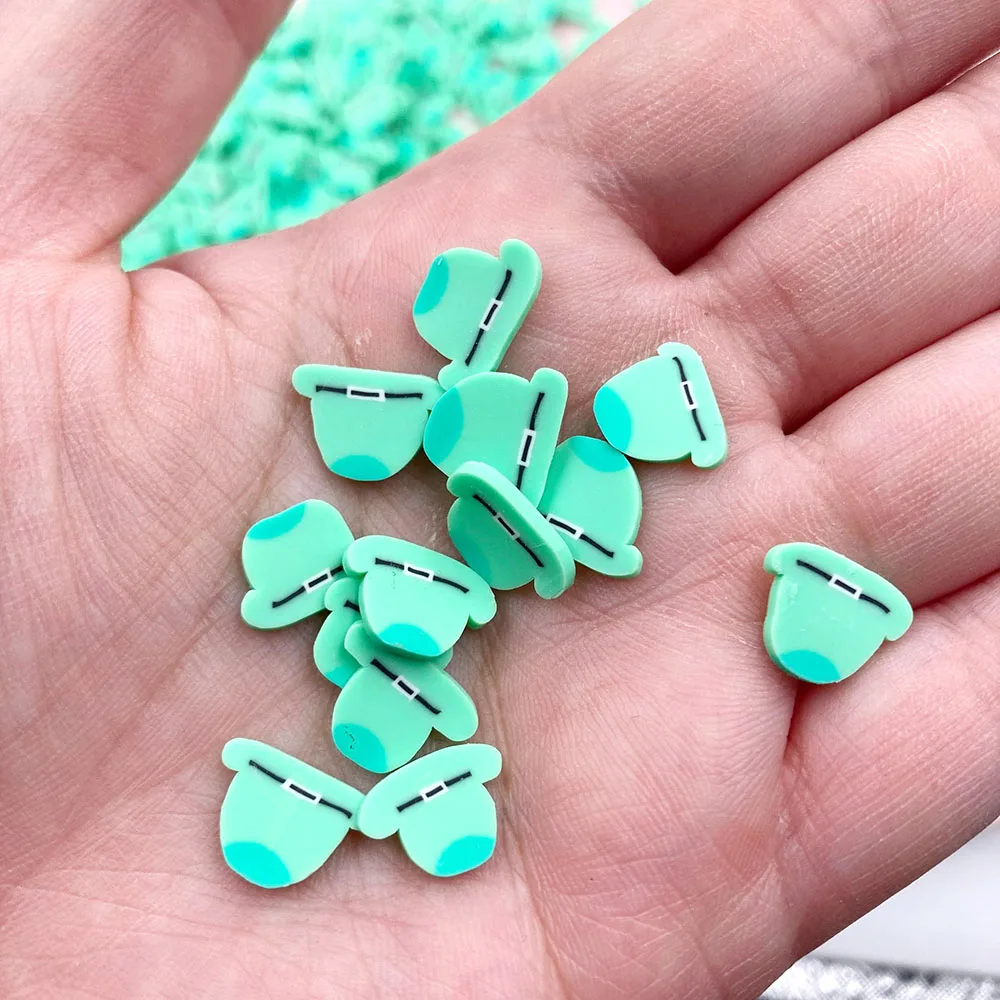 5mm 10mm Polimēra Karstā Māla Sprinkles Zaļo Cepuri DIY Amatniecības Tiny Gudrs Piederumi DIY Scrapbooking Tālrunis Nail Art Apdare