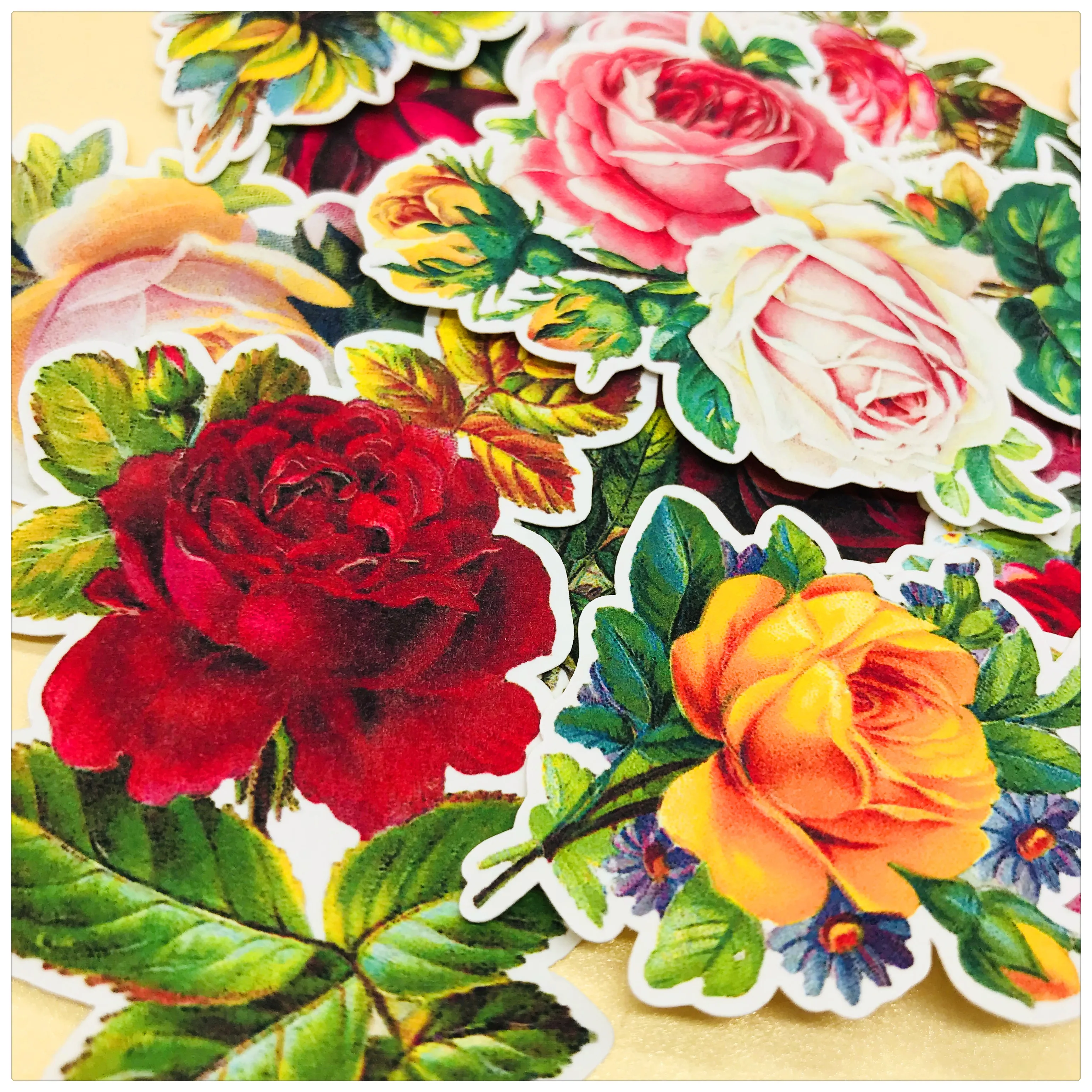 19PCS roku apgleznoti rožu uzlīmes DIY scrapbooking albumu vēstnesis dienasgrāmata laimīgs plānotājs nedēļu dekoratīvās uzlīmes