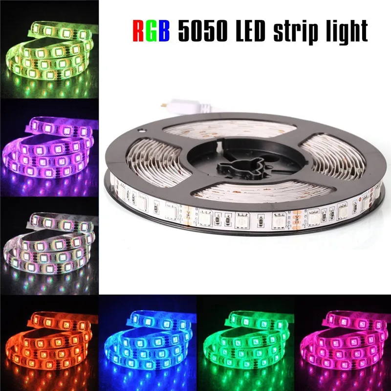 LED Lentes 5050 RGB apgaismojums 12V Elastīga Mājas Apdare Apgaismojums 5050 Ne ūdensizturīgs LED Lentes RGB/Balts/Silti Balts/Zils/Zaļš/Sarkans
