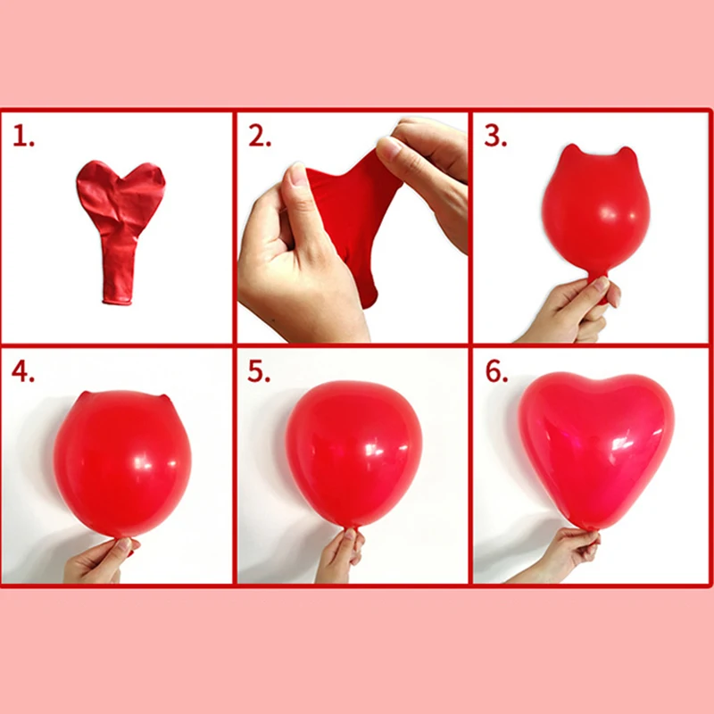 10 Collas Gaisa Bumbiņas Bērniem Dāvanu 10Pcs/Set Piepūšamo Balonu Kāzu svinības Piegādēm Sirds Formas Lateksa Baloni ar Hēliju