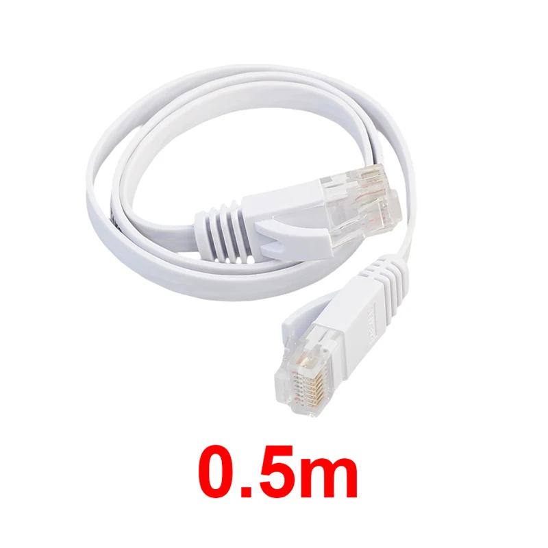 Jaunie Ethernet Tīkla Kabelis RJ45 Plāksteris LAN Kabeli Dzīvoklis RJ45 Kabeli 0,5 m -15m 98 FT Kabelis CAT6 Dzīvoklis UTP Melnā/ Baltā Krāsa 1000Mbps
