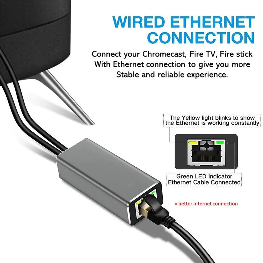 Jaunu 1m 3 in 1 Mikro USB uz RJ45 Ethernet Adapteri, lai Uguns TV Stick 480Mbps LAN Tīkla Karte USB Barošanas 100M Ethernet