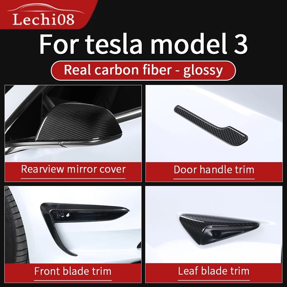 Ārpuse ir spīdīga, oglekļa šķiedras Tesla model 3 aksesuāri/auto piederumi modelis 3 tesla trīs tesla model 3 oglekļa/accessoires