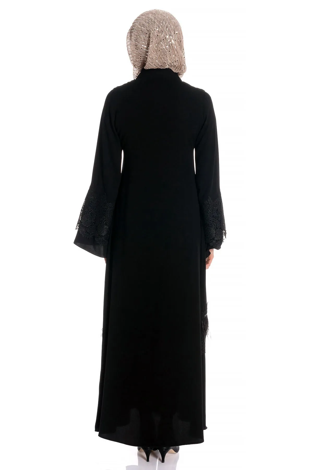 Snaps Black Abaya Ferace Abaya Kimono, Dubaija turcija Kaftan musulmaņu jaciņa Abayas kleitas gadījuma sieviešu Drēbes Femme Aproces