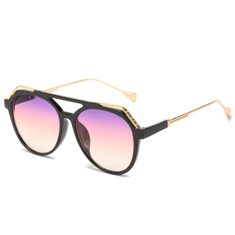 Modes Jaunu Kārtu Izmēģinājuma Saulesbrilles Sieviešu Vintage Metāla Rāmis, Rozā, Dzeltenā Objektīva Krāsains Ēnā, Sieviešu, Saules Brilles UV400 Brilles