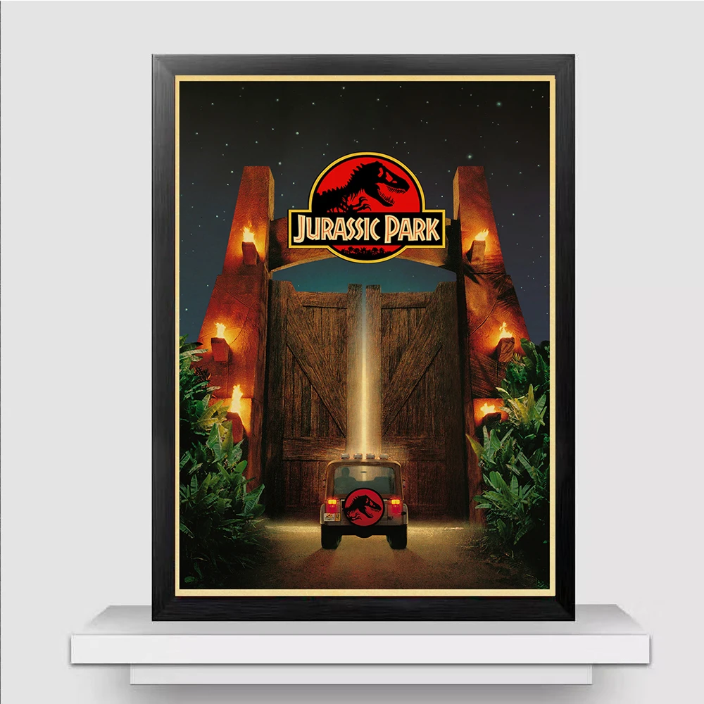 Spīlbergs filmas Jurassic Park/Žokļu retro plakāta vintage plakāti Izdrukās augstas Kvalitātes Dekoru Plakātu Sienas Gleznojums, Bārs /Home