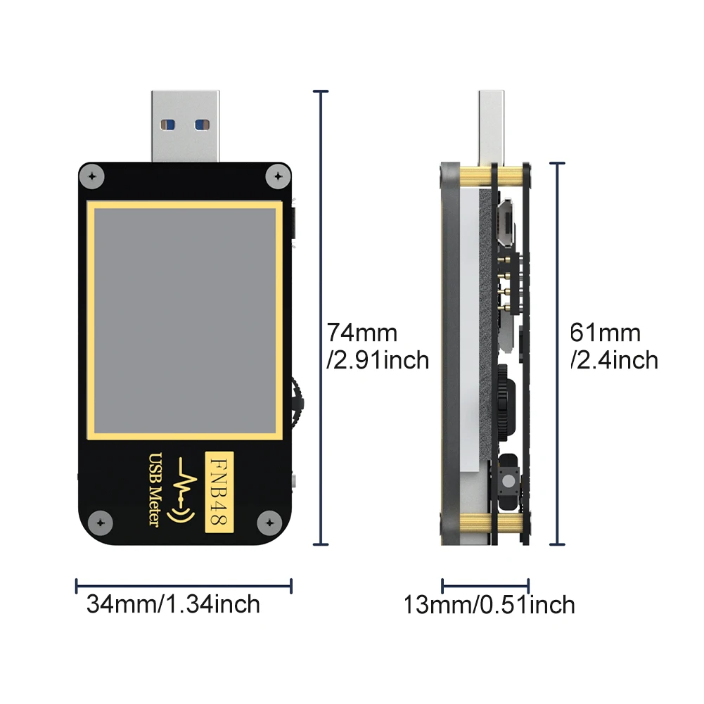 FNB48 USB Testeri Detektora Tips C PD Mobilo Telefonu Voltmetrs Ammeter Metru Augsta Ātruma LCD Displejs Portatīvo Ātra Uzlāde