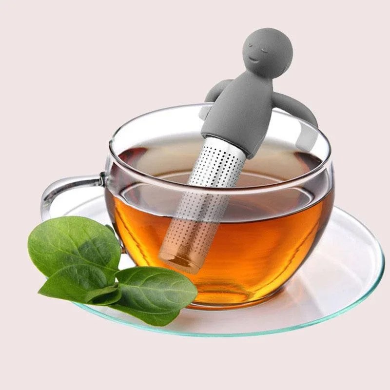 Nerūsējošā Tērauda Cilvēka formas Tējas Sietiņš FDA Apstiprināti Loose Leaf Augu Filtrs Alus Rīki